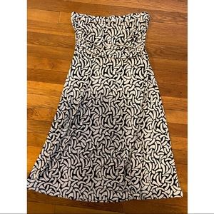 Forever 21 black white midi dress strapless S